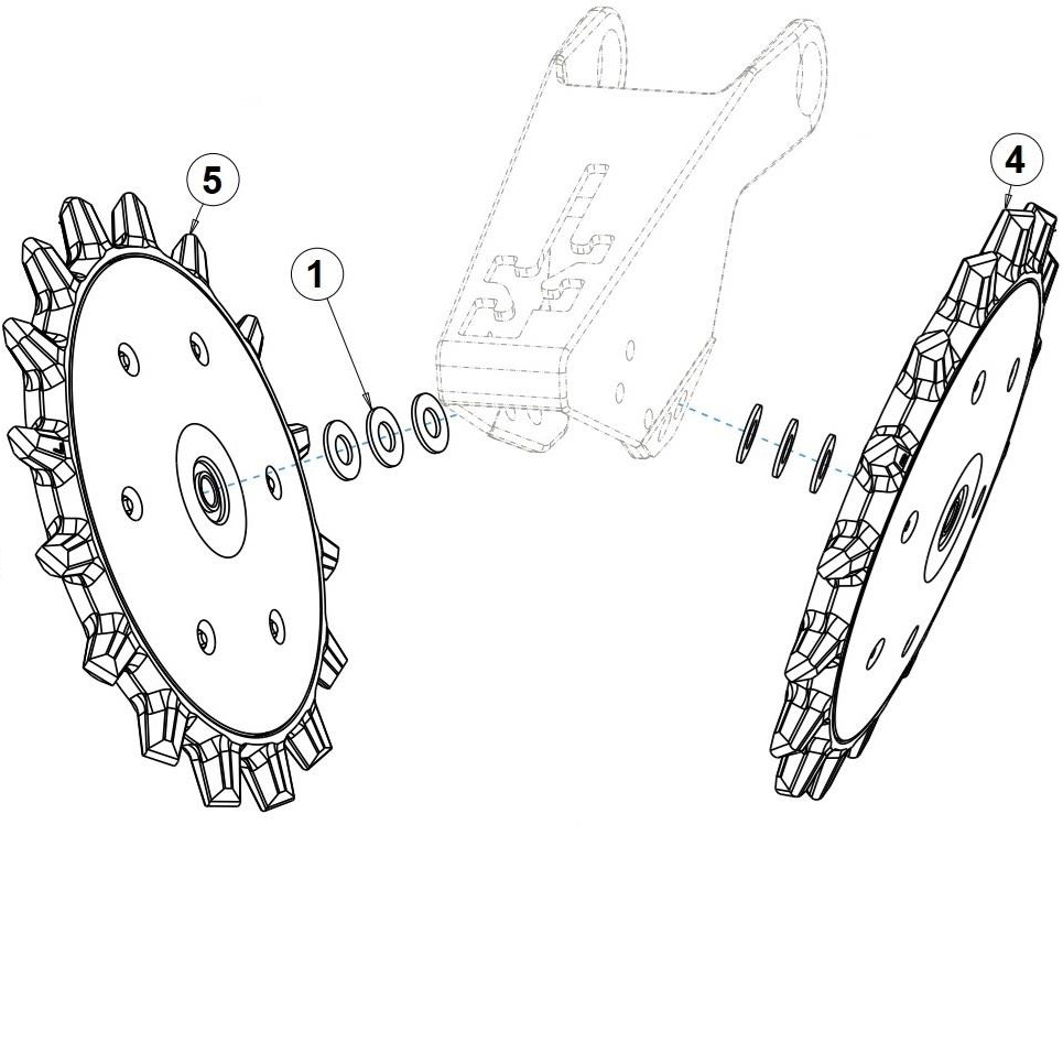 Yetter Guss-Spike Twister-Rad Satz (1 Reihe)